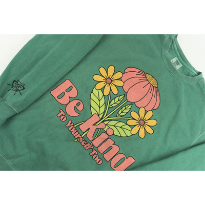 Be Kind Flower Green Crewneck